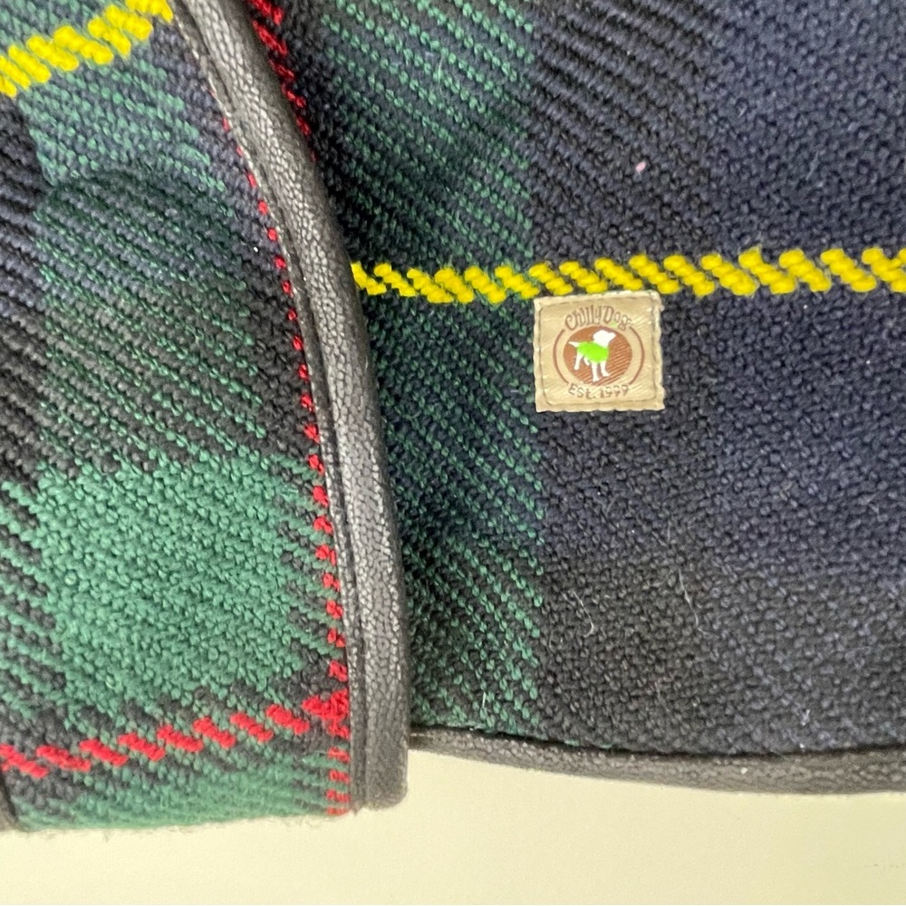 Chili Dog Navy Tartan Plaid Wool Blanket Dog Coat 15” x 9.5” - Picture 3 of 10